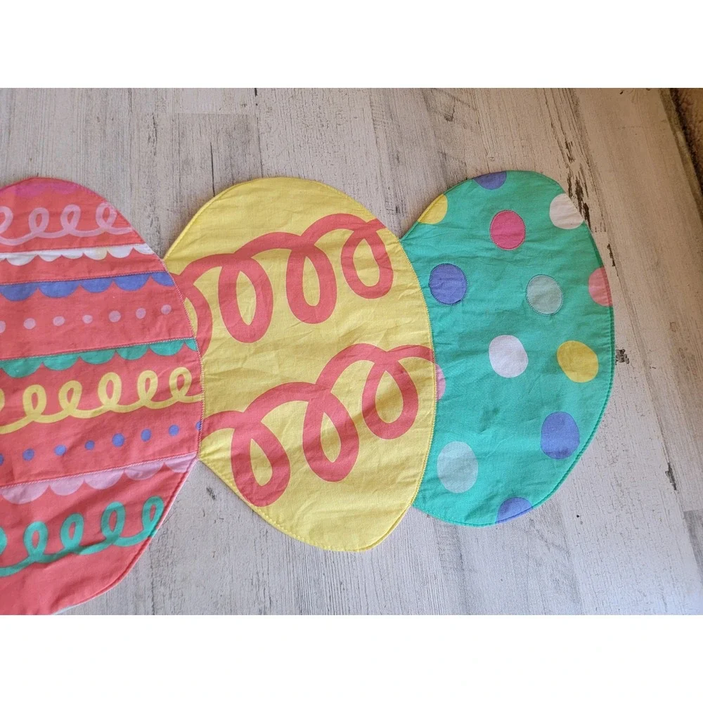 Pastel easter egg colorful table runner spring‎ accessory home decor unique
